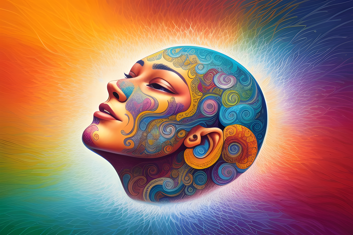 CJB colorful illustration of a smiling head representing soul power